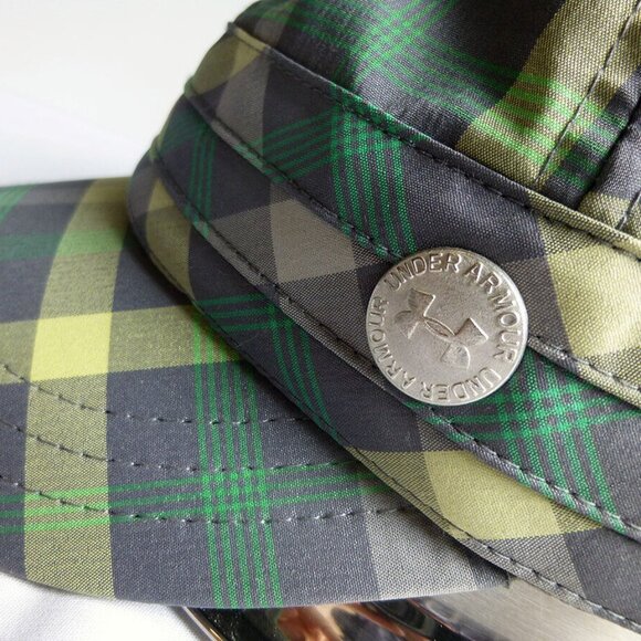 Women's Under Armour Plaid Green/Grey Hat- Adjustable- New Without Tags - Picture 4 of 8